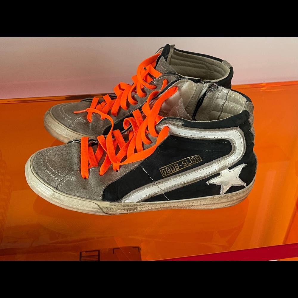 Golden Goose distressed slide sneakers mid top